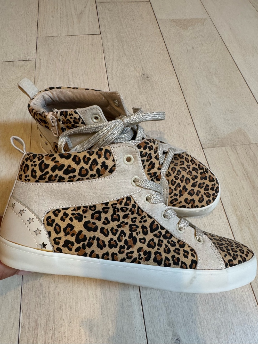 GAP Kids Leopard High-Top Sneakers- big kids size 5